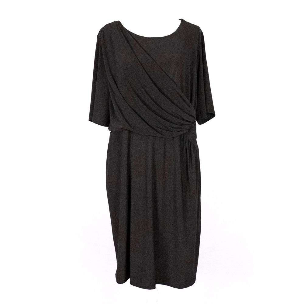 Lane Bryant Casual Black Dress SZ 14/16 Minimalist Modest Career Stretch Capsule